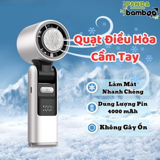 Quạt Cầm Tay Mini Tích Điện Với 100 Mức Với Dung Lượng Pin 4000mAh,Màn Hình LED Hiển Thị TặngKèm Cáp SạcTye-C Và Dây Đeo