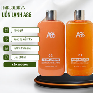  Uốn lạnh uốn ấm chính hãng A86 dạng gel hương thơm dâu không hôi nồng sóng căng bóng mềm tóc cặp 500ml cho Salon 