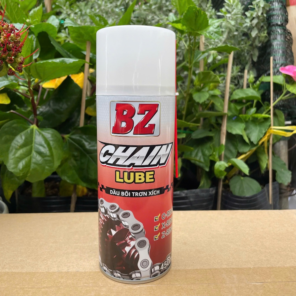 Chai Dưỡng Sên BZ CHAIN LUBE 450ml, Chai Xịt Sên BZ 450ml Bôi trơn sên, bảo dưỡng sên, bám dính tốt, chống mài mòn sên