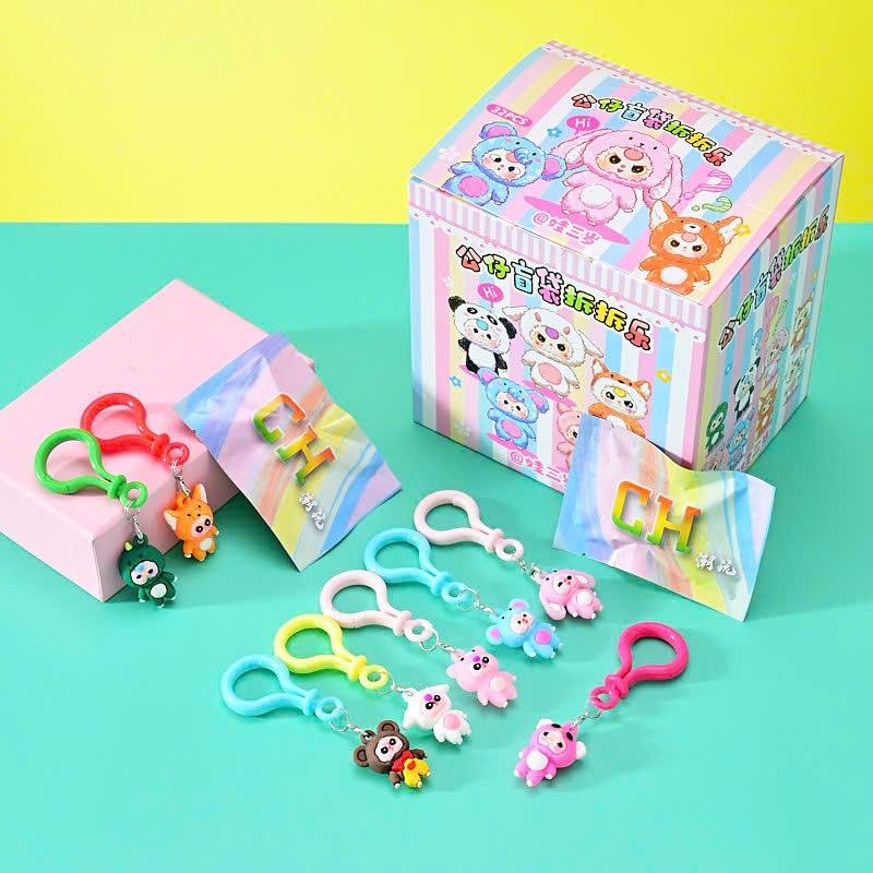 Fullbox hộp quà 32 túi mù móc khóa baby three, kuromi sanrio quà tặng cho bé unbox túi mù móc khóa c