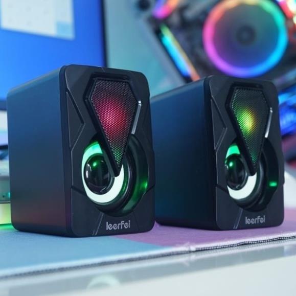 Loa Máy Tính PC Gaming Cắm Nguồn USB Hiệu Ứng Đèn LED Âm Thanh HD Chất Lượng Cao