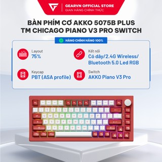 Bàn phím cơ AKKO 5075B Plus TM Chicago Piano V3 Pro Switch 3 mode kết nối - Keycap ASA