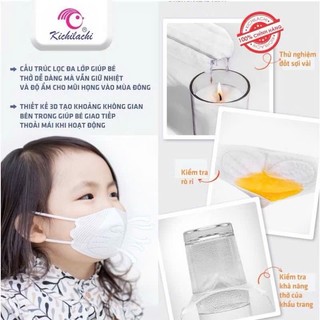 Set 5 khẩu trang cho bé Kichilachi 3D Mask Kháng Khuẩn An Toàn