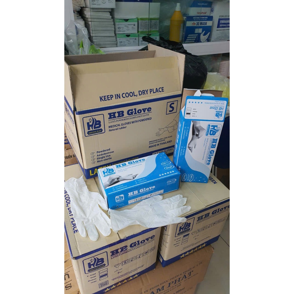 Hộp ( 50 đôi) Găng cao su Tay y tế Latex không bột, có bột - B Glove - Malaysia (Phòng khám,spa, thẩ