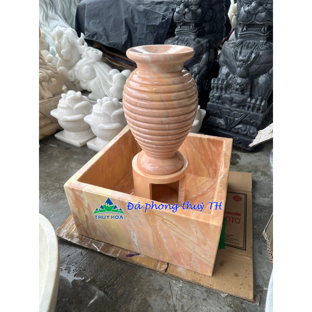 Thạch Thủy bình phong thủy đá vàng cà rốt trang trí sân vườn, nhà cửa - Cao 50cm
