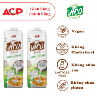 Nước Cốt Dừa ACP Vico Rich - Combo 2 Hộp Nước Cốt Dừa 1L