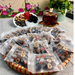 Lẻ 10 Gói Trà Bổ Máu Ích Huyết hàng tự mic chuẩn 4 vị (Kỳ Tử, Hắc Kỳ Tử, Dâu Tắm, Táo Đỏ) Dưỡng Nhan bồi bổ cơ thể