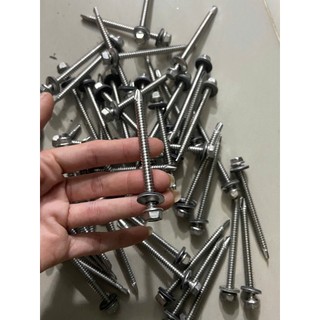 10 CON Ốc bắn tole / Vít tole / tôn chất liệu inox loại 6,3 li x 7,5 / 8 phân dùng cho chân L năng lượng mặt trời