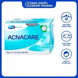 [CHÍNH HÃNG] Viên uống giảm mụn Acnacare giúp kiểm soát dầu, giảm bã nhờn trên da, ngừa mụn trứng cá