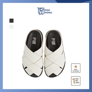 Dép Rọ Bánh Bao Quai Đan Chéo Unisex Da Thật Shamong Made In Việt Nam
