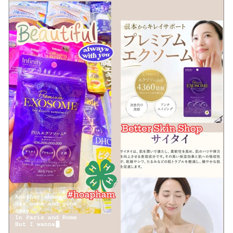 [Nội địa Nhật - sẵn hàng] VIÊN HỖ TRỢ ĐẸP DA CHỐNG LÃO HÓA EXOSOME + NMN INFINITY NHẬT BẢN (TÚI 40 V