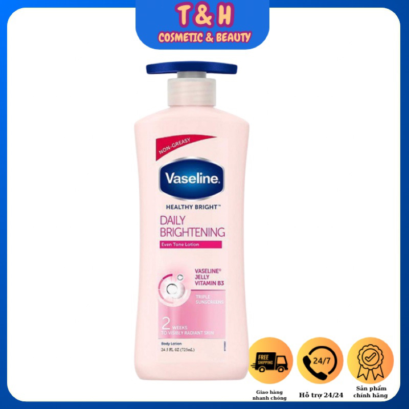 Sữa dưỡng thể trắng da Vaseline Healthy Bright Daily Brightening 725ml bản Mỹ