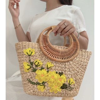 Giỏ lục bình macna quai mây ( Kt: 34x15xh22/32cm)