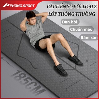  Thảm tập Yoga TPE 1 lớp cao cấp độ dày 8mm định tuyến chống trượt tốt độ đàn hồi cao - Phongsport 
