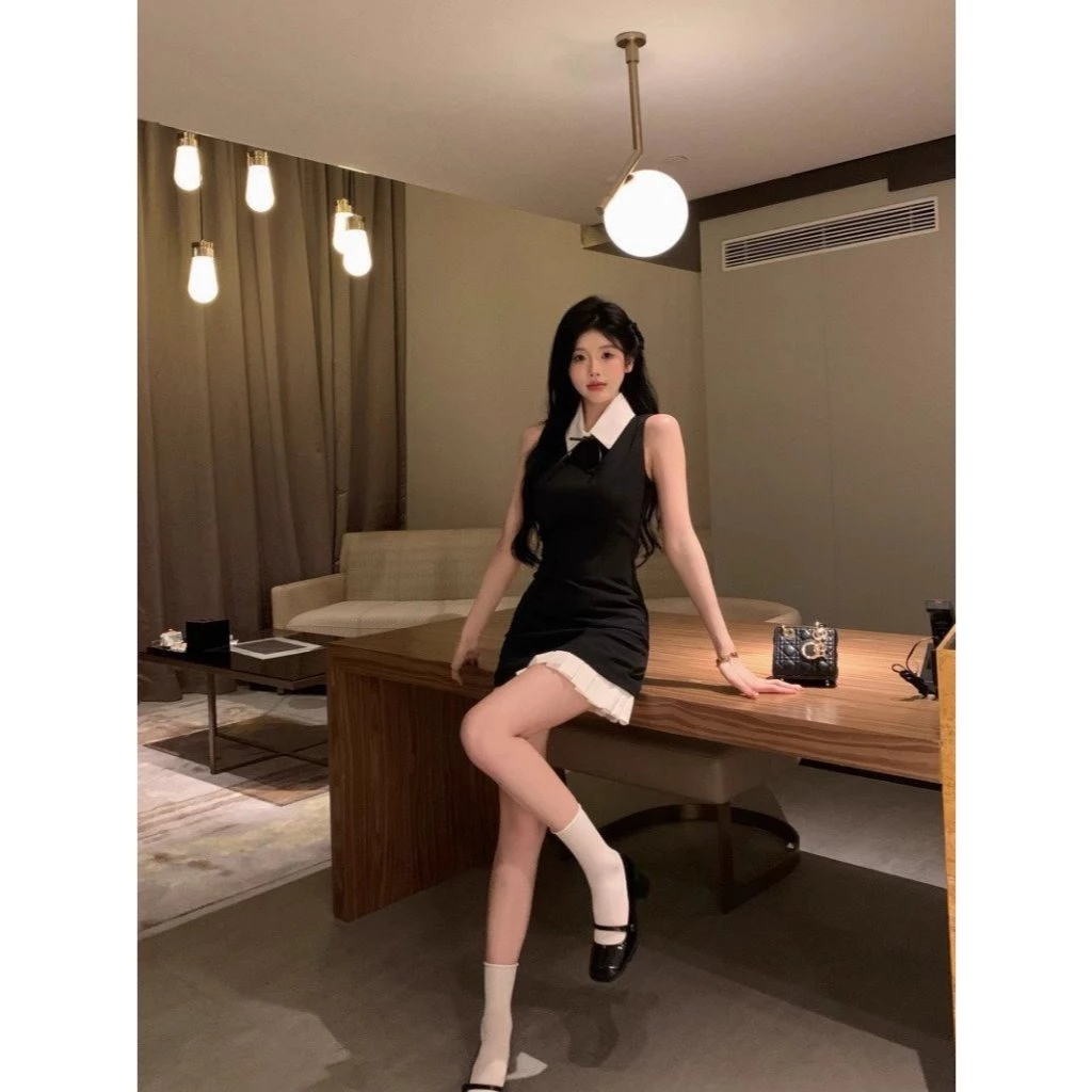 Set váy nữ , Váy polo cổ bể nữ siêu xinh cá tính, lịch sự sang trọng, mặc đi dự tiệc phối váy xếp ly BUN222 | BigBuy360 - bigbuy360.vn