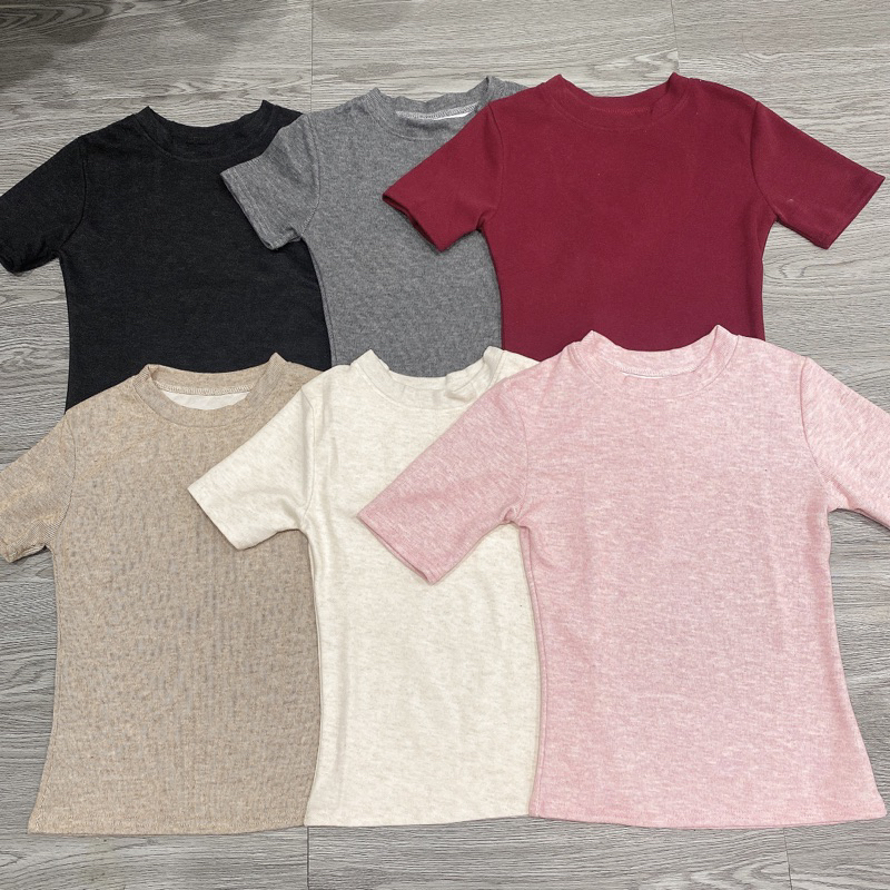 ÁO THUN BABYTEE CỔ TRÒN CỘC TAY vải lông thỏ dày mịn m668