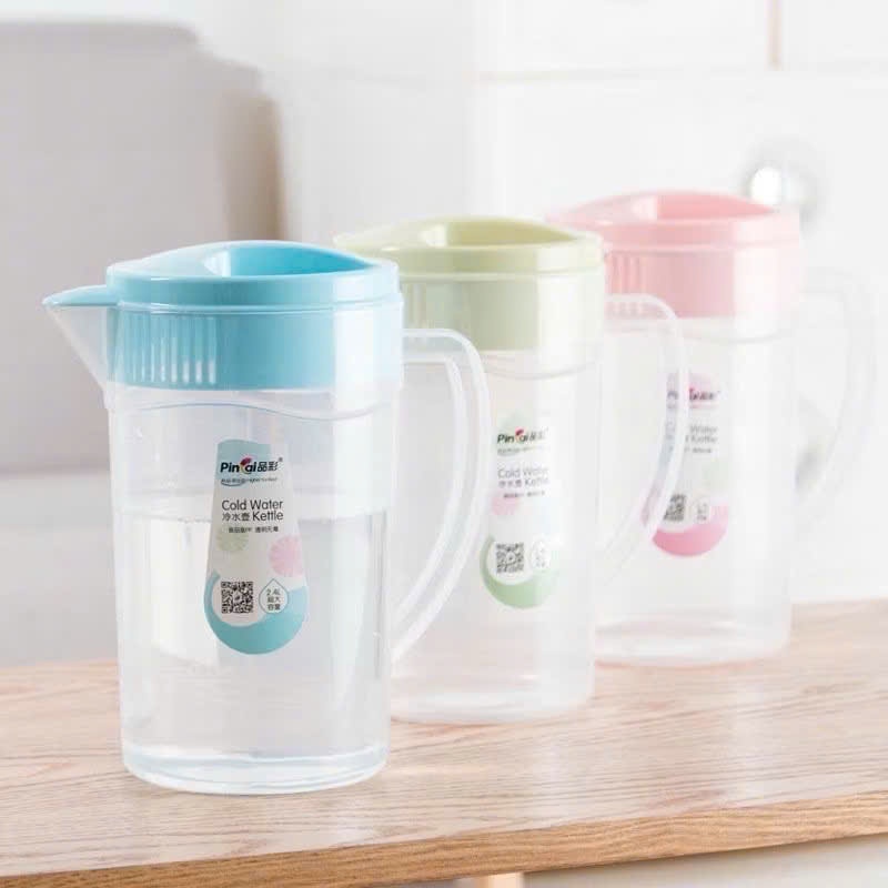 SALE Bình ca đ𝗼𝗻𝗴 𝗻𝗵𝘂̛̣𝗮 chia vạch định lượng 2400ml(2,4lít) - 3500ml(3,5lít) nắp xanh hồng dày dặn 