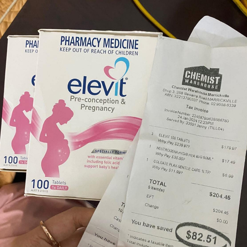 Viên Uống Vitamin Tổng Hợp Mẹ Bầu Elevit Úc 100 Viên