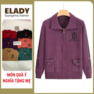 Áo khoác trung niên nữ AD1008, áo khoác thu đông cho mẹ cho bà sang trọng chất len dạ tuyết hàng quảng châu cao cấp