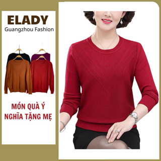 Áo len trung niên nữ AD1001, Áo len cho mẹ cho bà kiểu dáng sang trọng tay dài, chất len dày dặn mềm mịn mẫu mới 2023