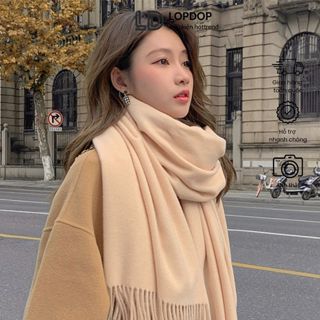 Khăn Quàng Cổ Trơn Nam Nữ PASMIME Cashmere Lông Cừu Bản To K33 LOPDOP