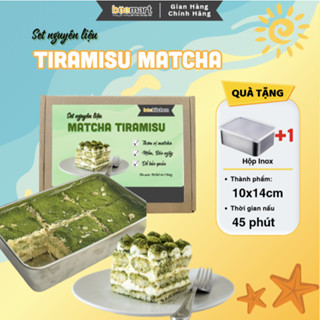 [Ship toàn quốc] Set nguyên liệu làm Tiramisu Trà xanh đậm vị Nhà Bee - thành phẩm bánh 10x14cm