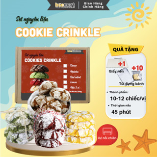 Set Làm Bánh Quy Phủ Đường Crinkle 5 vị Nhà Bee - Thành phẩm 5 vị - 50 bánh - thơm ngon đậm vị dễ làm