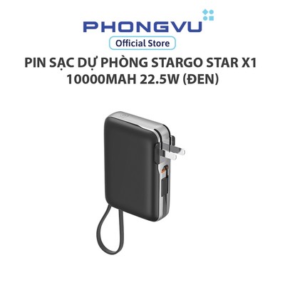 Pin sạc dự phòng Stargo Star X1 10000mAh 22.5W (Đen) - Bảo hành 12 tháng