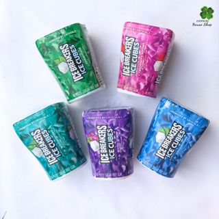   Auth Mỹ  Kẹo Singum Cao su hương bạc hà ko đường - Ice Breakers Cube Gum Hộp 40 viên 