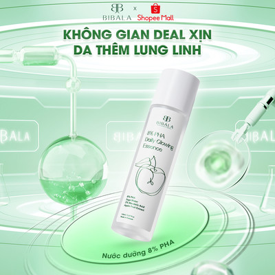BIBALA Nước dưỡng 8% PHA 150ML Giúp da mịn màng - sáng khoẻ 8% PHA DAILY GLOWING ESSENCE