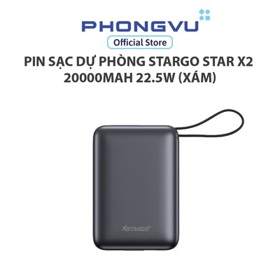 Pin sạc dự phòng Stargo Star X2 20000mAh 22.5W (Xám) - Bảo hành 12 tháng