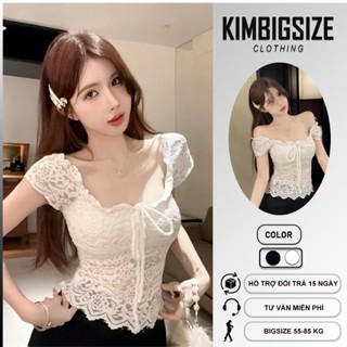Áo kiểu nữ bigsize lưới thêu nhung (55-90kg)[KimBigsize]