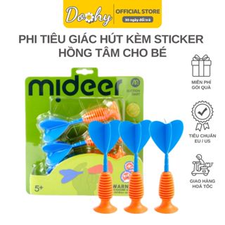 Phi tiêu cao su kèm sticker hồng tâm Mideer Suction Dart, Đồ chơi phi tiêu cho bé