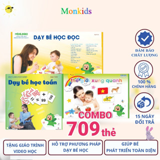 COMBO Bộ Chuyên Sâu 709 Thẻ Học Thông Minh - Dạy Trẻ Thế Giới Xung Quanh, Dạy Toán, Học Đọc Cho Bé Chuẩn Glenn Doman