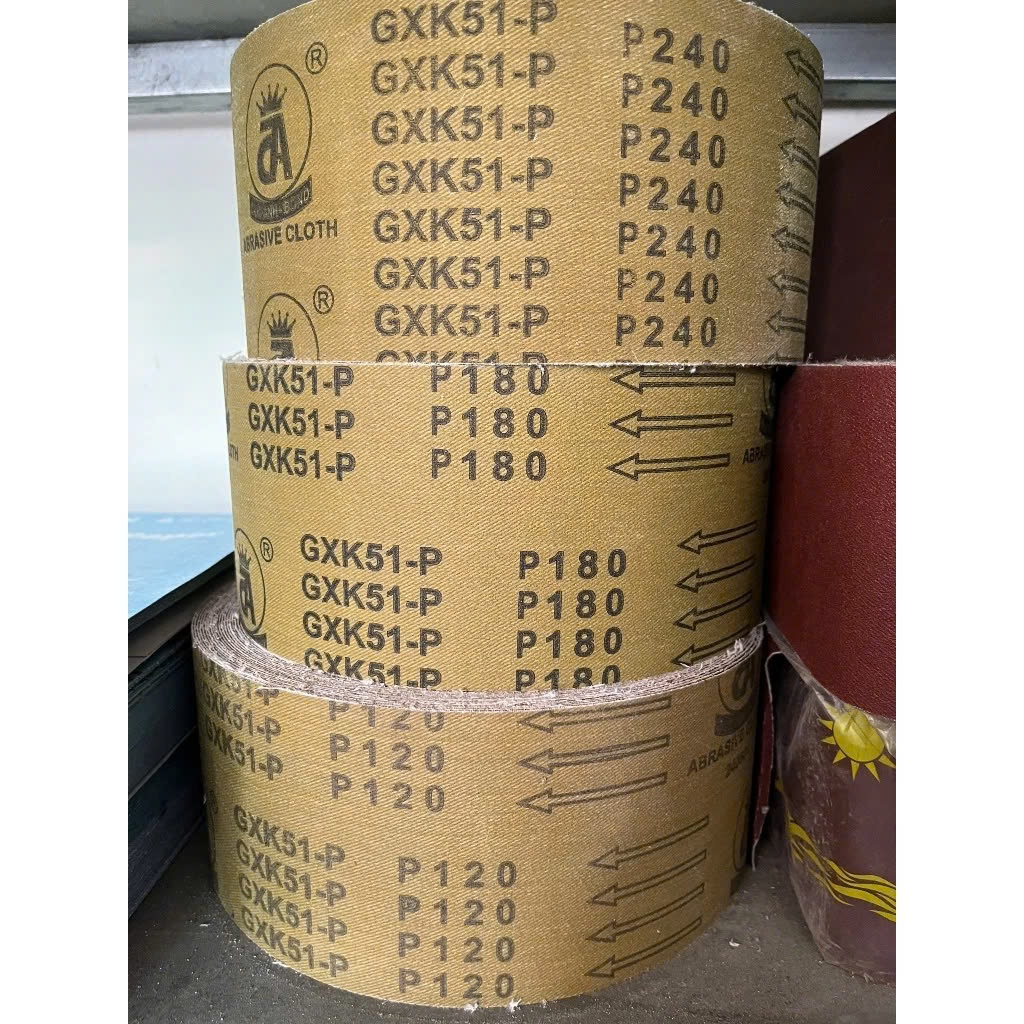 Giấy nhám vải cứng, giấy giáp vải cứng, Nhám cuộn GXK51 chà gỗ, số hạt từ P36 đến P240