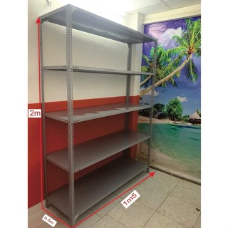 Kệ sắt v lỗ Dài 1m5 x Rộng 0.4m lắp ráp 3 tầng 4 tầng 5 tầng, Tặng kèm đế nhựa, kệ màu XÁM