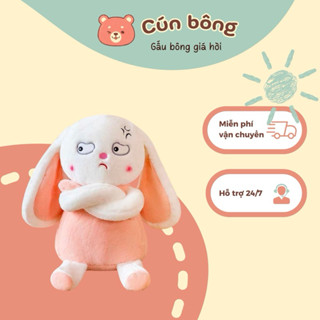 Gấu Bông Thỏ Mặt Quạo Giận Dữ Cao Cấp Mềm Mịn 25cm - Cún Bông QC151