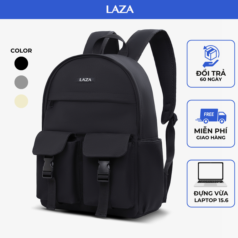 Balo nam nữ LAZA Burll Backpack 630 - Chất liệu vải trượt nước vừa laptop 15.6inch