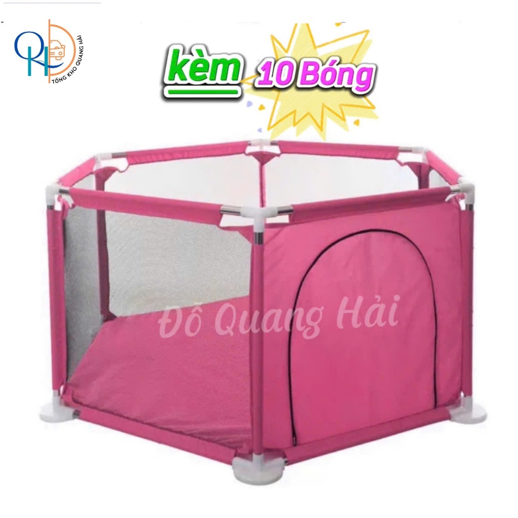 ( Tặng 10 bóng) quây lục giác khung inox dành cho bé chơi - hàng cao cấp như hình.