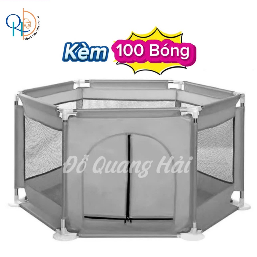 [⚡️Tặng 100 bóng⚡️] quây bóng lục giác khung inox dành cho bé .
