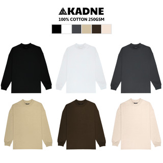 Áo thun trơn Long Sleeve KADNE unisex 100% cotton 250Gsm cổ tròn nam nữ form basic tay dài