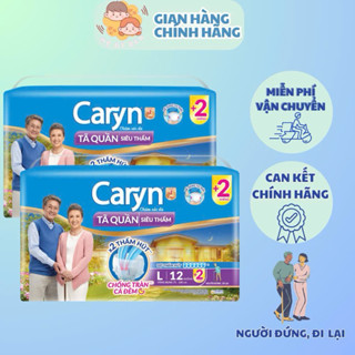 [Quần siêu thấm] Tã/Bỉm Quần Người Lớn Caryn Quần siêu thấm chống tràn size M14+2/L12+2/XL10+1 Miếng