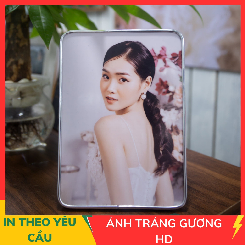 Khung ảnh 13x18 gỗ mica tráng gương bo viền in theo yêu cầu 13x18cm