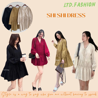 ĐẦM BABY DOLL TAY DÀI NHÚN TẦNG - LTD.FASHION - ĐẦM LINEN SHISHI DRESS