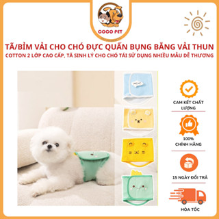 Tã/Bỉm Vải Cho Chó Đực Quấn Bụng Bằng Vải Thun Cotton 2 Lớp Cao Cấp, Tã Sinh Lý Cho Chó Tái Sử Dụng Nhiều Mẫu Dễ Thương