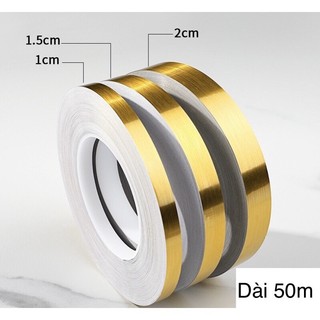 Cuộn chỉ dán viền trang trí Dài 50cm - Rộng 0.5cm/1cm, trang trí vách tường, nội thất gạch ốp lát không thấm nước giá rẻ