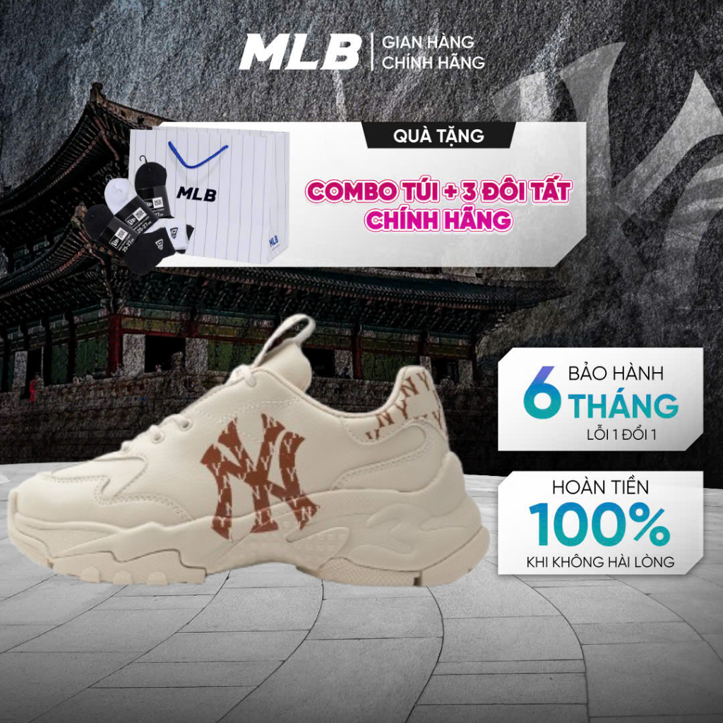 Giày MLB Big Ball Chunky Monogram cổ điển New York Yankees SS 2024 Chính Hãng Nam Nữ
