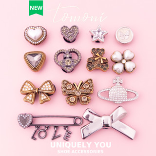 Charm Dép, Sticker Gắn Dép, Jibbitz Kim Loại Đính Đá Hoạ Tiết Sang Trọng - TM110