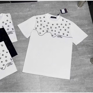 Áo Phông Nam Eo Vì Thêu Nửa Trên Dệt Sóng Lượn Vân Hoa LV - Áo Phông Thêu Eovi Monogram Mẫu Hè Mới 2025