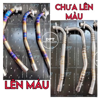 [HÌNH THẬT] Cổ pô Titan Tặng kèm tai nhôm CNC và khâu Inox chống xì gắn cho nhiều dòng xe số và tay ga